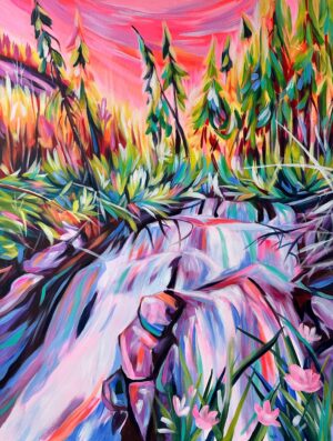 Red Canyon Watertone National Park Painting