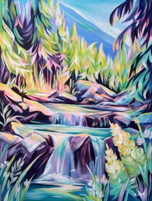 Scenic Waterfalls in Mountains