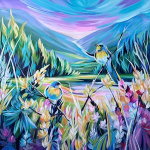 Two Warbler Birds at the lake