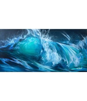 Realistic blue ocean wave